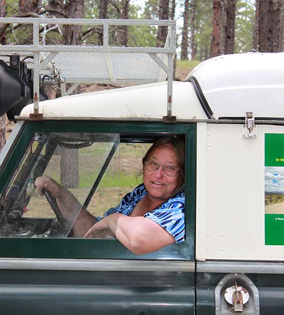 TeriAnn Wakeman in Land Rover Dormobile